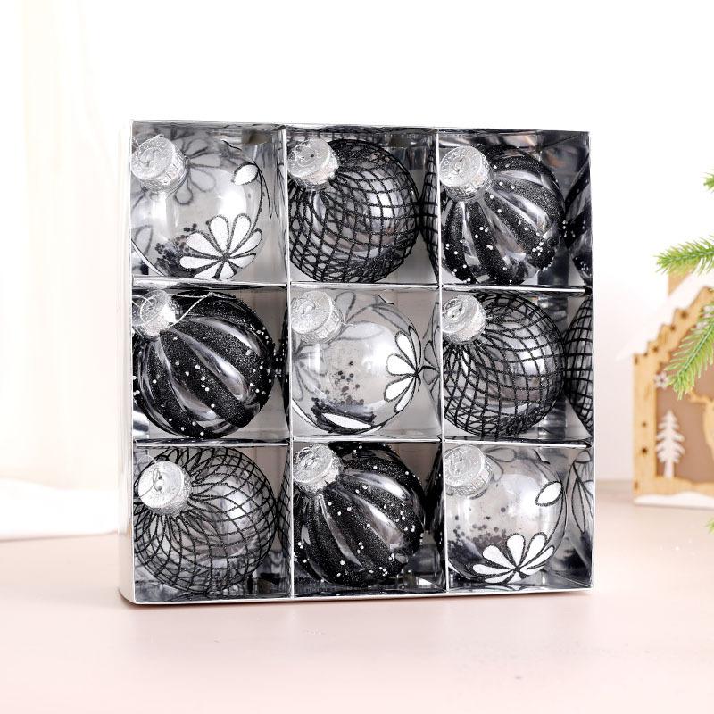 9PCS 8cm Christmas Ball Ornaments Tree Decorations For Holiday Wedding Party For Decoration Hanging Decor