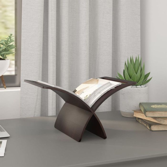 VidaXL Porte-revue en bois Marron