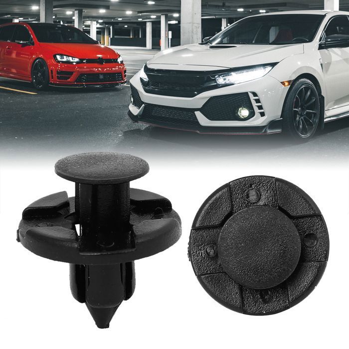Sourcingmap 50 X 8Mm Hole Plastic Rivets Fastener Push Clips Black For Car Auto Fender