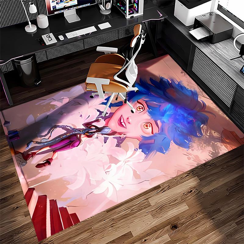 League of Legends Jinx Print Area Rug-Soft,Washable Non-Slip Indoor Mat Office Chairs,Living Room,Home Office Decorative Rug