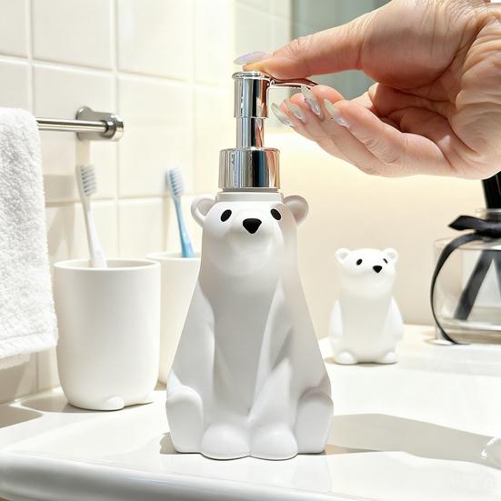 Soap Dispenser Hand Dish Soap Pump Bottle Polar Bear Design Holiday Hand Soap Dispenser Kitchen Countertop Decoration
