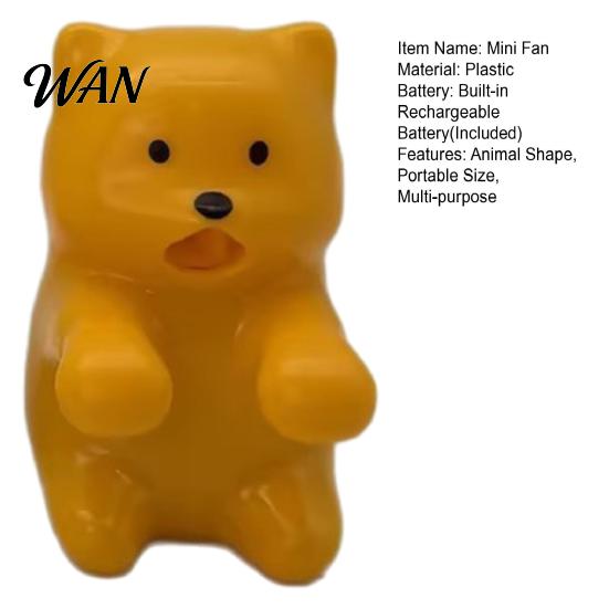 Hot Drink Cooler Cup Edge Clip-on Mini Fan Cartoon Animal Cooling Rechargeable Cat Bear Shaped Drinks Coffee Tea Meals Dishware Food