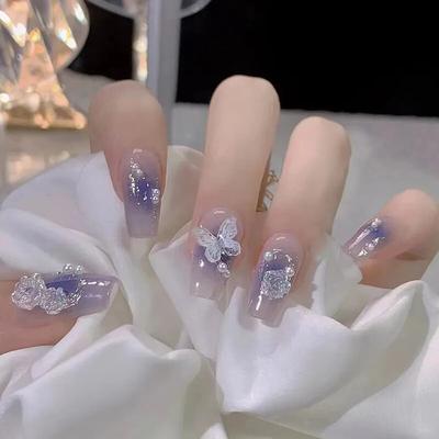 24 PCs Fake Nails with 1 Nail Glue and 1 Nail File