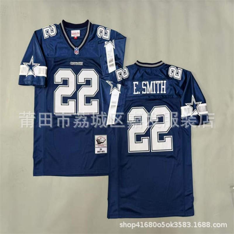 Camiseta de Fútbol Retro NFL Dallas Cowboys para Hombre de Algodón Bordada Camisa Deportiva del Equipo Ropa para Aficionados