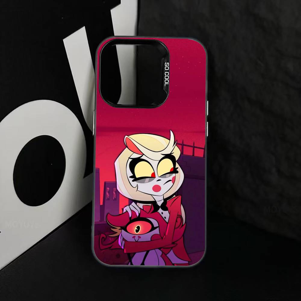H-Hazbin C-Charlie Phone Case For iPhone 17,16,15,14,13,12,11 Plus,Pro Max,XS,Colorful Silver Phone Case Funda Cover