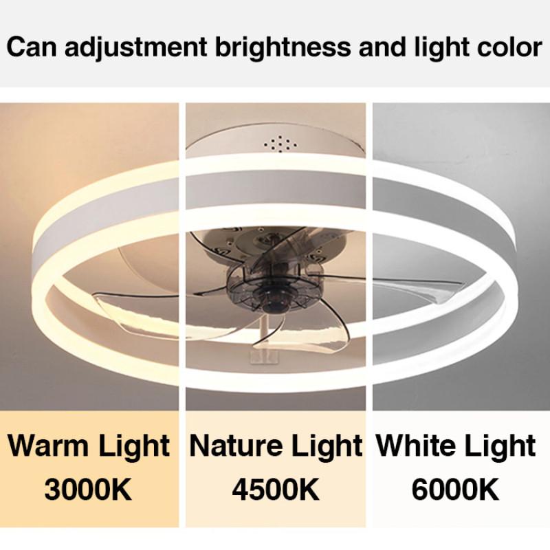 20 Zoll Haushalts-Elektro-Deckenventilator Schlafzimmer Einstellbare Helligkeit LED-Deckenventilatorleuchte Gleichstrommotor Deckenventilator mit Licht
