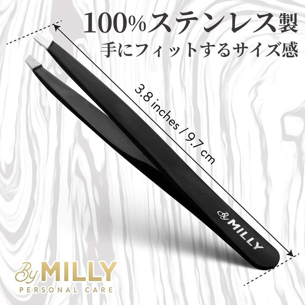 By Milly Angled for Stainless Professional Grade in the Eyebrow and Unwanted Hair Tweezers for Men and Women Tweezers, Precision, 100% Steel, [A
