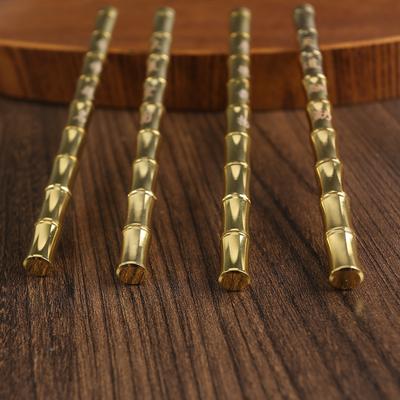 Brass Bamboo Pen, Heaven Rewards Hard Work, Great Plans for Business Office, High-end Simple Pure Copper Gold List Title Signature Pen