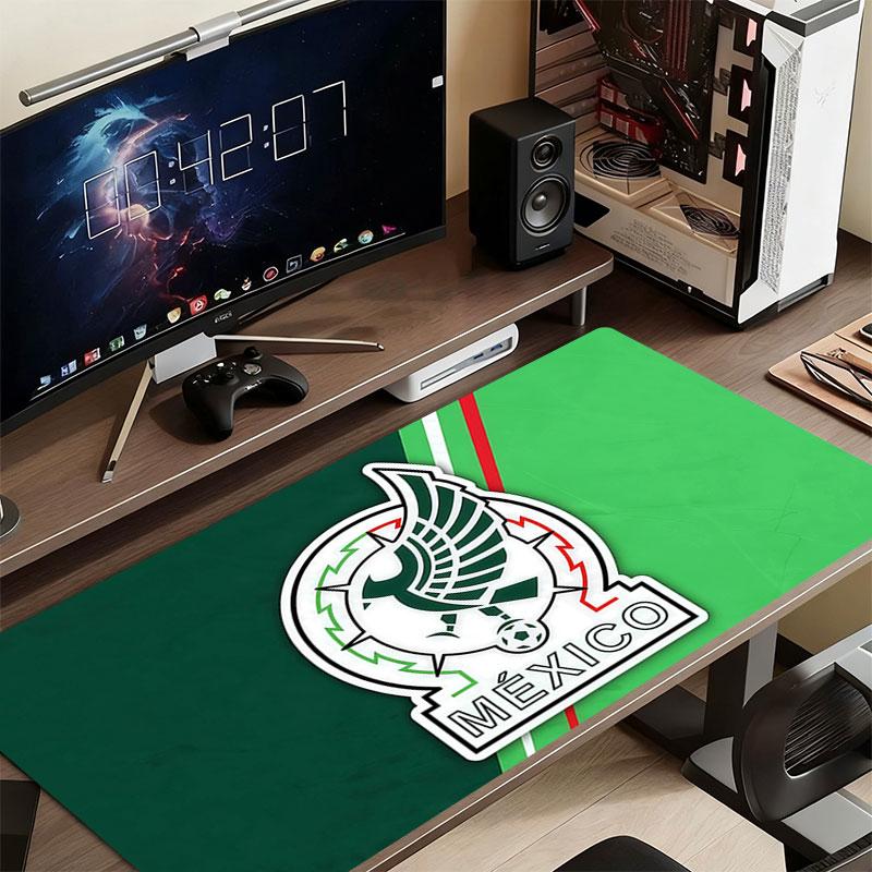 Mexico Football Art Mouse Pad, Large Gaming Desk Mat, Non-slip XXL Mousepad for Laptop & Tablet, Mini PC Playmat with Stitched Edges