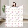 Rilakkuma Candy Strawberry Korilakkuma Blankets  Flannel Throw Blanket Summer Air Conditioning Personalised Soft Warm Bedsprea,