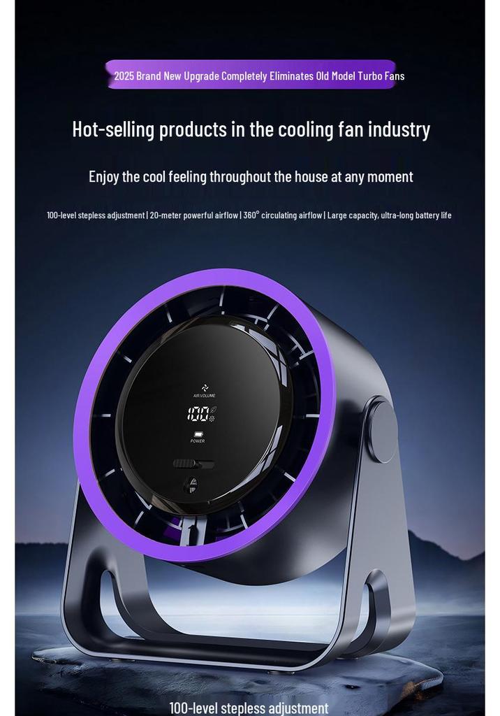 Portable Rechargeable Mini Fan with Mijia App Connectivity for Desktop, Kitchen, and Wall-Mount Use