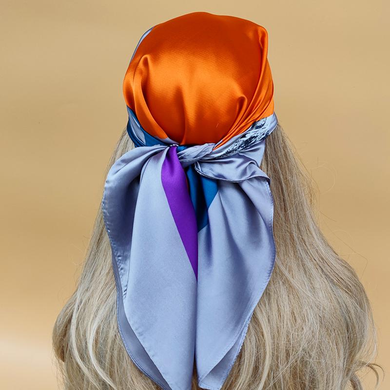Popular 70X70CM Beach Scarves The Four Seasons Square Kerchief New Style Women Luxury Headscarf  Design Sunscreen Silk Hijab