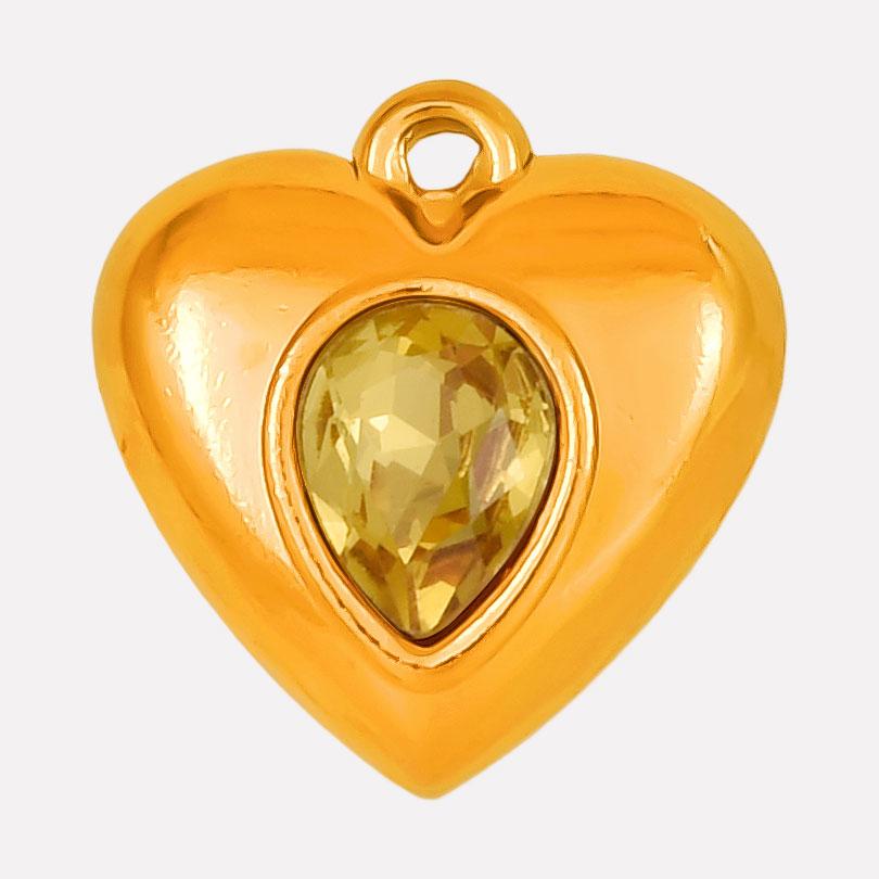 Never Fade Heart Charm Water Drop Rhinestone 6pcs Stainless Steel Charms For Jewelry Making Supplies Metal Pendant DIY Materials