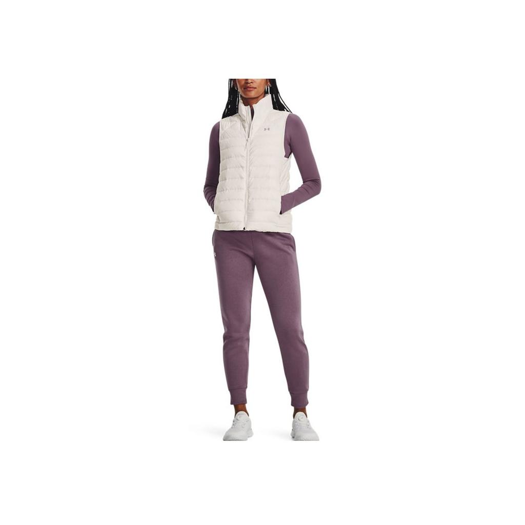 Under Armour Storm Armour Solid Color Training Sports Stand Collar Down Vest Women Vests White 1372647-112