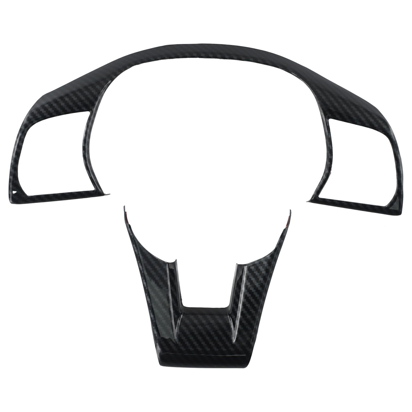 2pcs Decor Sticker Black Car Interior Carbon Fiber