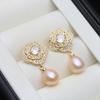 Genuine Freshwater Pearl Drop Earrings For Women,Natural 925 Silver Pearl Earrings Wife Mother Birthday Gift White Black
