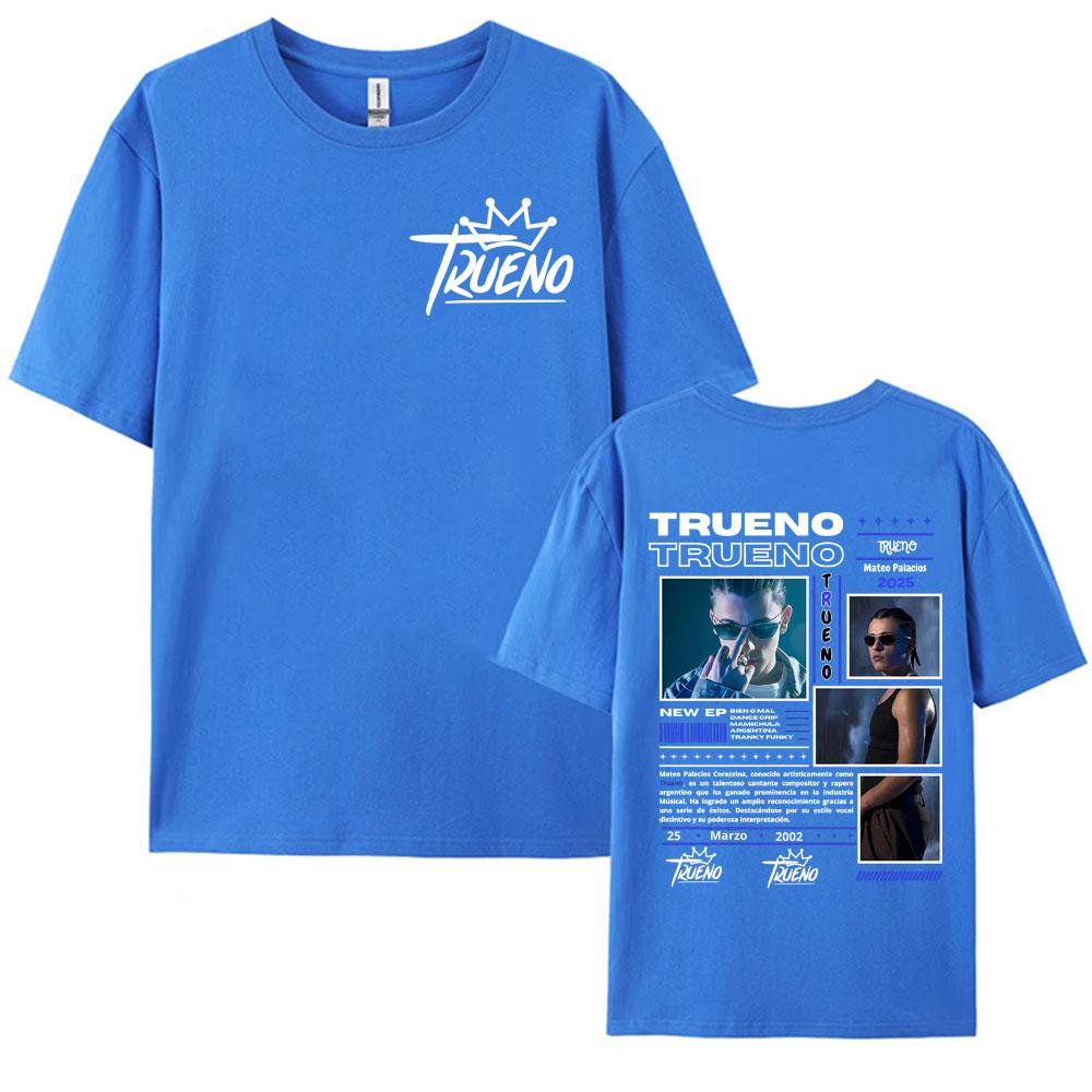 Rappeur Trueno Mateo Palacios Tournée d'Album 2025 Merchandising T-shirts Hommes Femmes 100% Coton T-shirts Hip Hop Décontracté Été T-shirt Pop Art