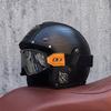 Vintage Semi Open face Motorcycle Helmet 3/4 helmet All seasons Cruiser Ride Advunture Men Women Cruise protective glasses
