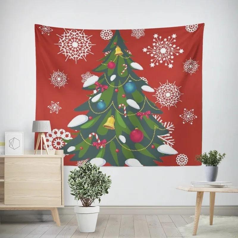 Cartoon Weihnachtsmann Muster Wandteppich Zuhause Schlafzimmer Wohnzimmer Wanddekoration Weihnachts-Themen Wandteppich