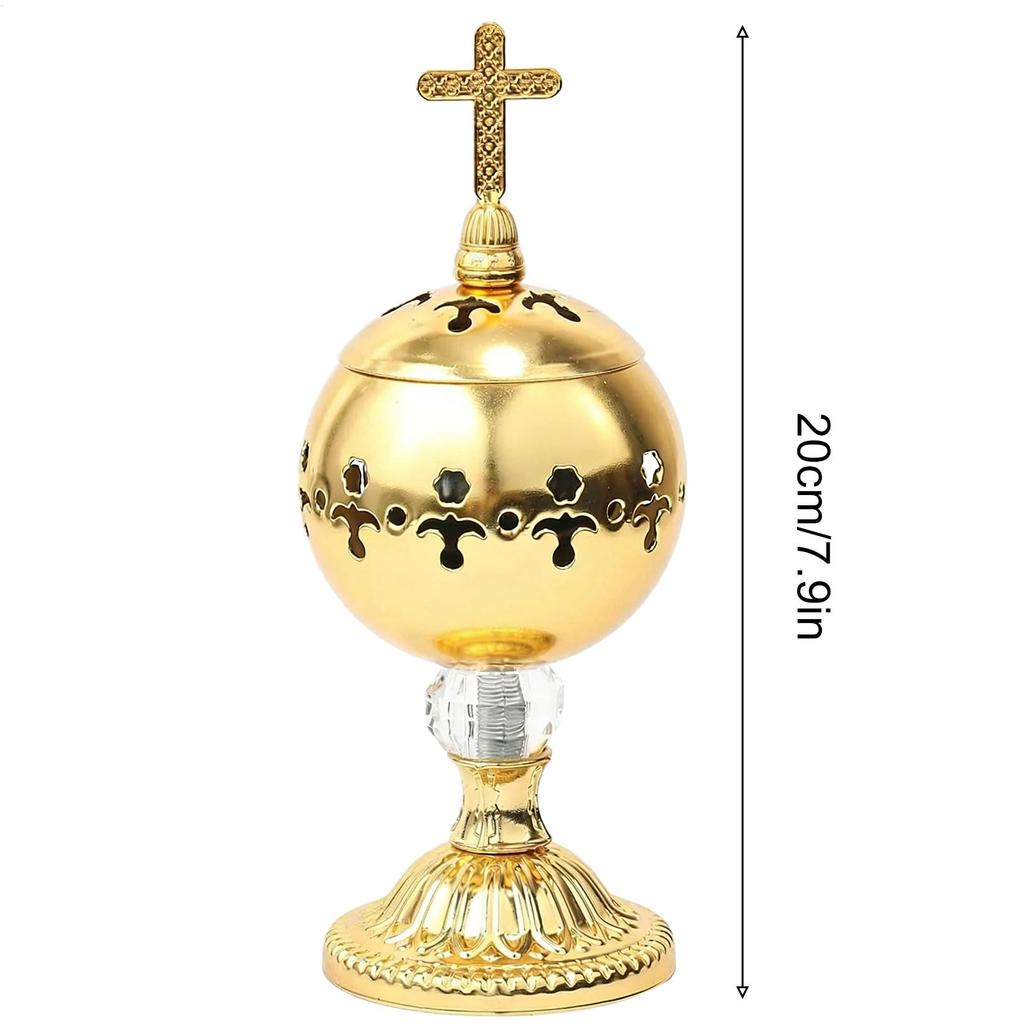 Räuchergefäß Metall Vintage Heimdekoration Zen Räucherstäbchenhalter mit Kreuzdeckel für Innen Wohnzimmer Schlafzimmer Yoga Studio