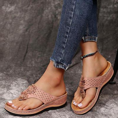 Sandalias de Cuña Florales de Verano 2021 para Mujer - Talla Grande y Zapatos de Playa Cómodos
