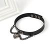 Gothic Black Heart Locket Charm Chain Leather Choker Collar Necklace For Women Punk Jewelry