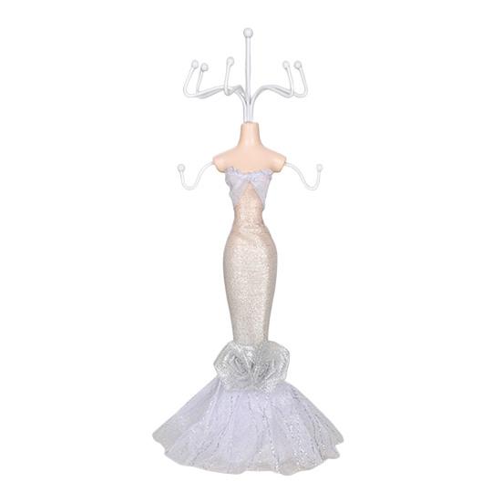 Mini Manequim Suporte de Joias Manequim Feminino Organizador de Joias com 8 Ganchos Suporte de Exibição de 2 Níveis para Colares Pulseiras Brincos Anéis