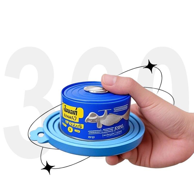 Silicone Pet Canister Lid for Cat and Dog Food Storage Three-in-one Silicone Sealing Cover for Food Preservation