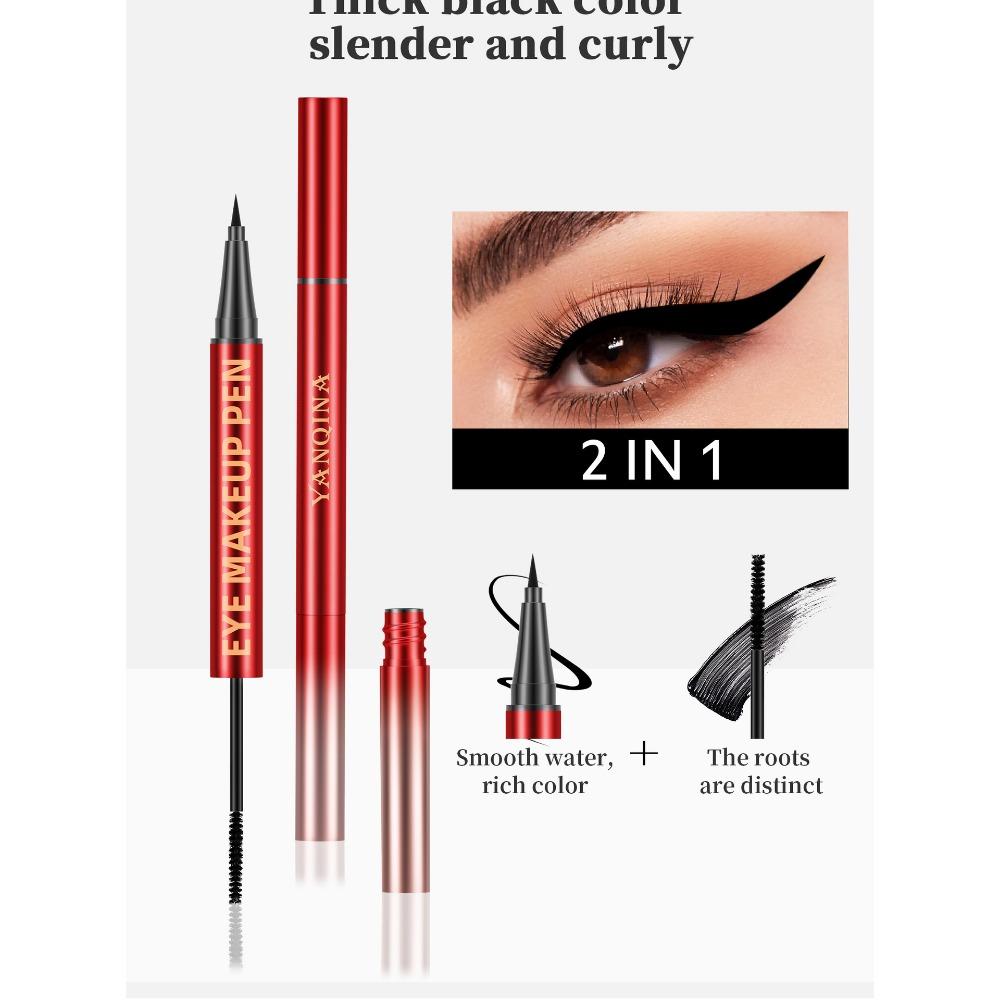 YANQINA  Double Header, One -eyed Pen -speed Dry Waterproof, Makeup Roll, Tap Fiber Long Mascara