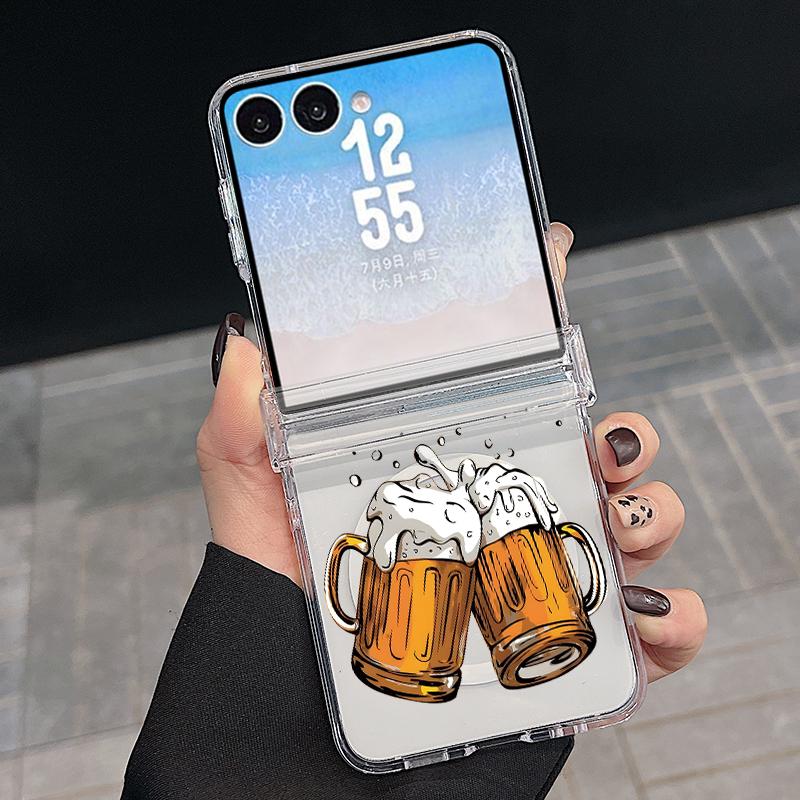 Hinged Magnetic Phone Case For Samsung Z FlIP 7 FE 6 5 Colorful Buttons Blocks Print Folding Phone Cover For Galaxy Z Flip7 Flip6