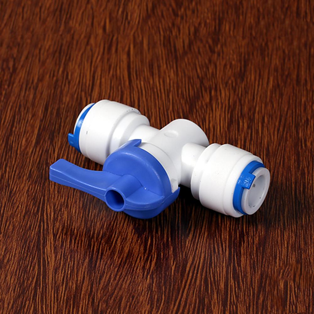 Fit 3/8" 9.52mm OD Tube Tap Shut Off Ball Valve POM Quick Fitting Connector For Aquarium RO Water Filter Reverse Osmosis System