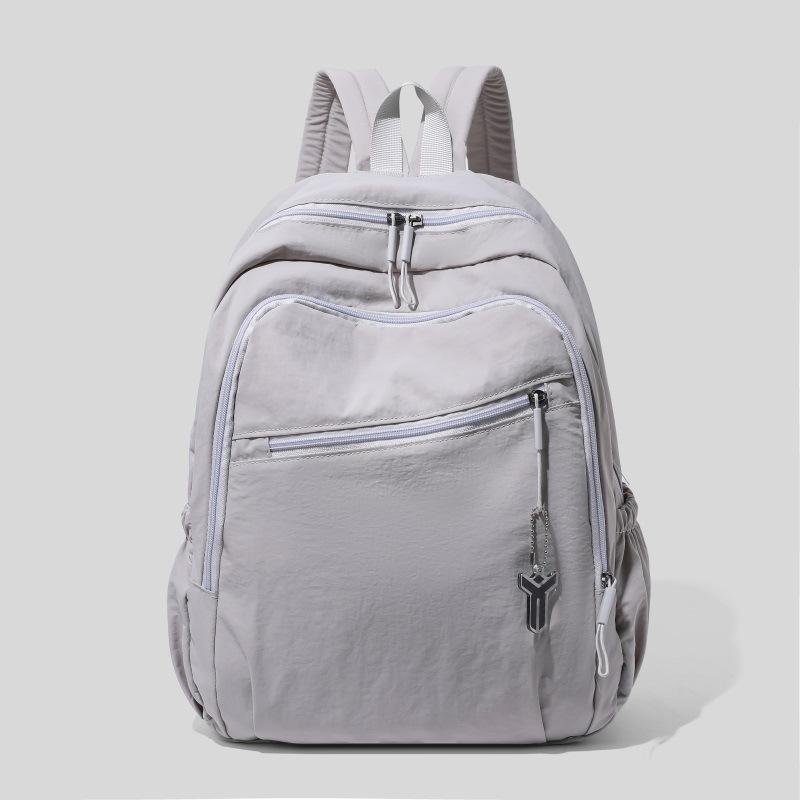 

Solid color soft and lightweight pure fabric nylon backpack casual commuting light waterproof Oxford cloth backpack schoolbag women