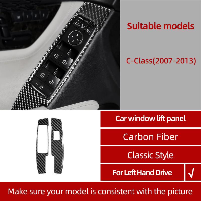 BETTERHUMZ For Mercedes Benz W204 C Class Accessories Carbon Fiber Central Control Gear Shifter Panel Trim Sticker Car Interior