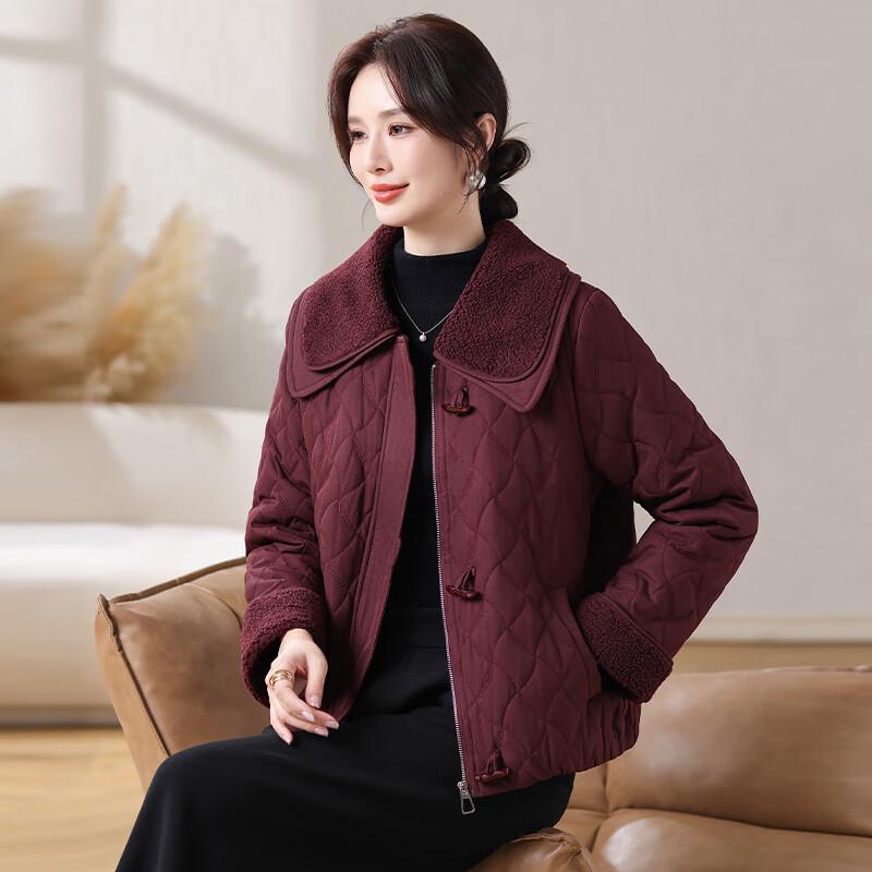 Xiao Fu Women's Lightweight Lapel Padded Jacket