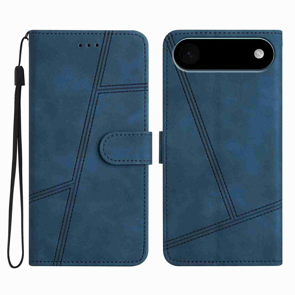 Für iPhone 17 Air Hülle Flip Leder Retro Handyhülle Linien Geprägt