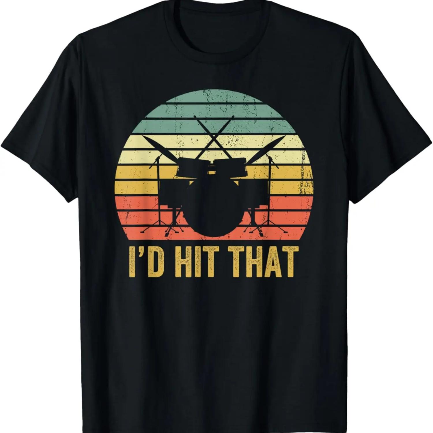 Vintage Drums Funny Percussion Lover Retro Drummer Gift T-Shirt S