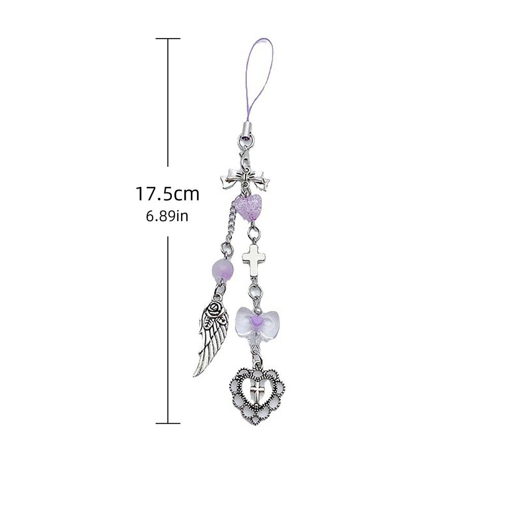 Phone Lanyard Wrist Strap Star Charm Keychain Bowknot Heart Phone Charm Antilost Cellphone Strap Hanging Cord for Women