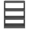 Bookshelf Room Divider Grey 80 x 30 x 103.5 cm Solid Pine Wood