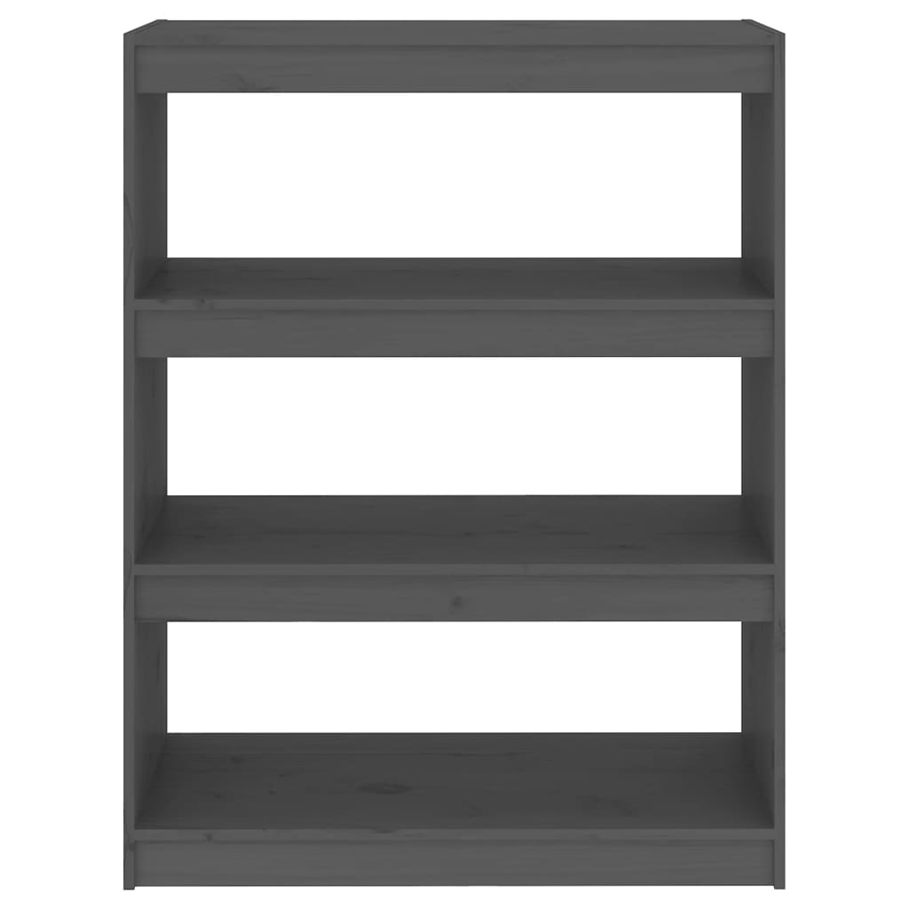 Bookshelf Room Divider Grey 80 x 30 x 103.5 cm Solid Pine Wood