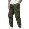 Men's Workwear Trousers, Elastic Waist Lace-up, Multi-pocket Breathable Casual Workwear Trousers