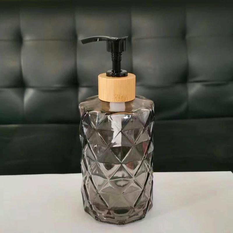 Nordic Luxury Glass Push-Top Bottle for Lotion, Hand Soap, Shampoo & Shower Gel