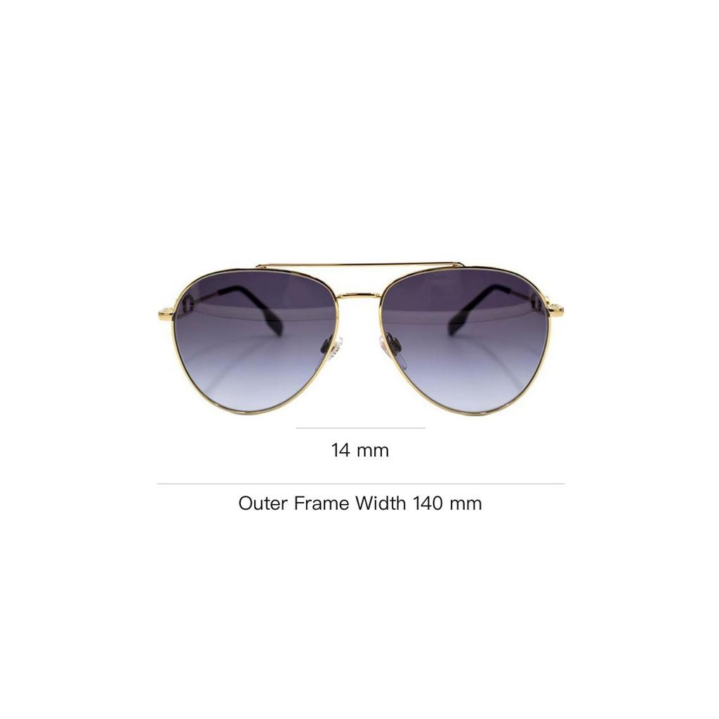 Burberry B.. Monogramm Exklusives Logo Muster Serie Metall Flieger Sonnenbrille Damen Sonnenbrille Gold Dunkelgrau-Verlauf B3128-1109-8G