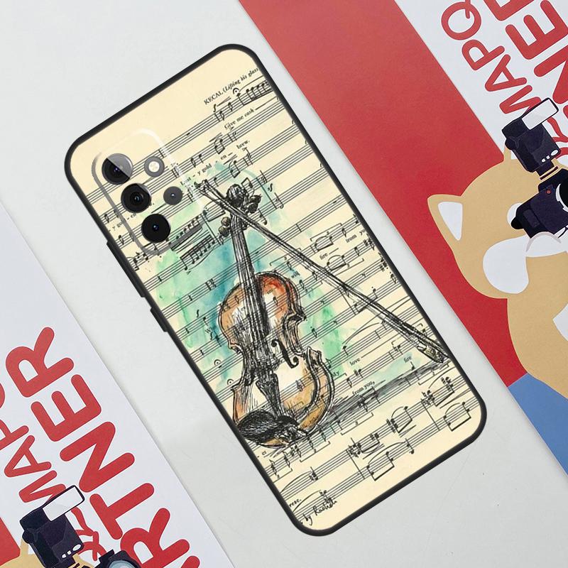 Violin Piano Case For Samsung Galaxy A52 A32 A12 A56 A36 A16 A13 A23 A33 A53 A54 A34 A14 A15 A35 A55 A17