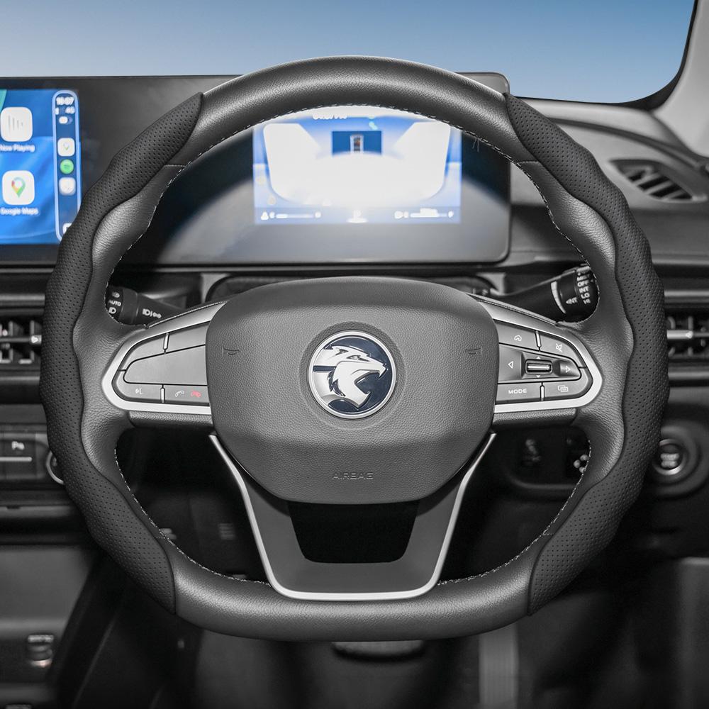 

Suitable for Proton Steering Wheel Cover, Wave-Shaped Sport Design, Breathable Leather, Segmented Sweat-Absorbing Steering Wheel Protective Cover,