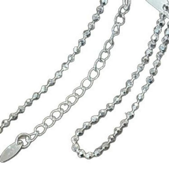 S925 Sterling Silver 2mm Sparkling Faceted Bead Necklace - Trendy Minimalist Pendant Chain