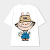 Labubu Kasing Lung Cosplay cloth 3D summer T-shirt Anime Short Sleeve Top White and Black Short Sleeve T-Shirt