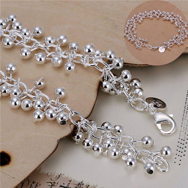 

Ball Bracelet Stylish Chains Sterling Chain Link Silver plt Grape Bead