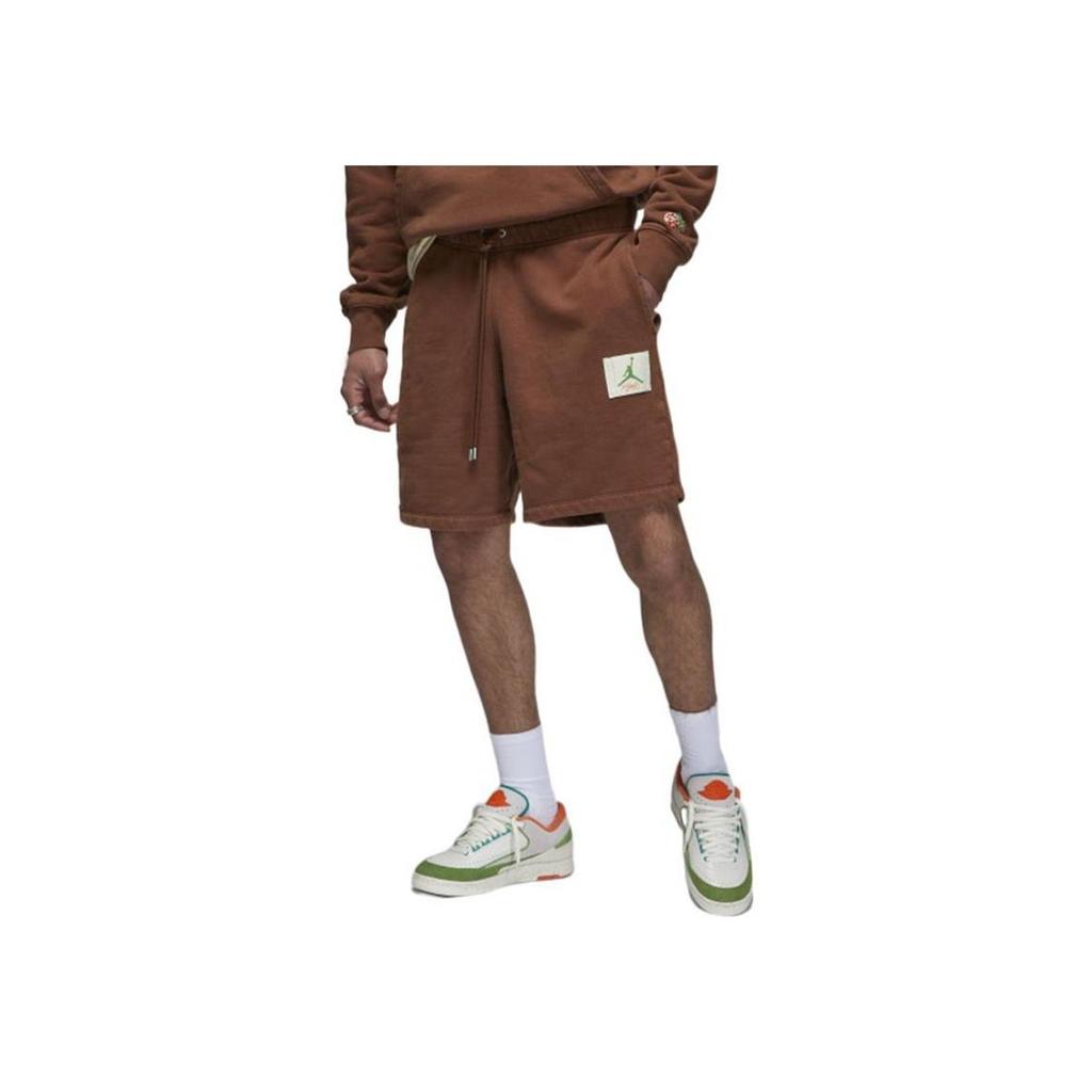 Jordan X Titan Haftowane Szorty Z Prostą Nogawką Z Elastyczną Talią I Sznurkiem Do Ściągania Męskie Spodnie Khaki DV7037-262