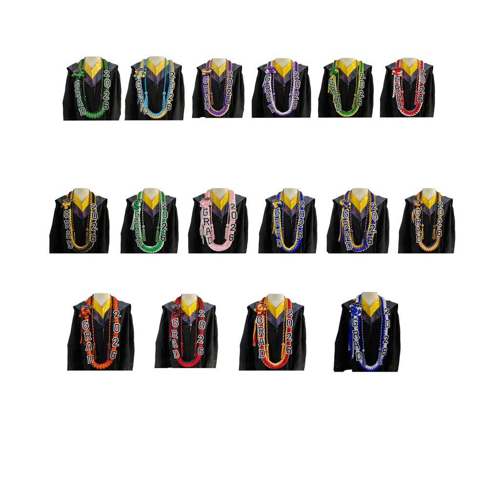 2026 Commencement Double Headed Braided Cord Graduation Lei Academic Achievement Symbol