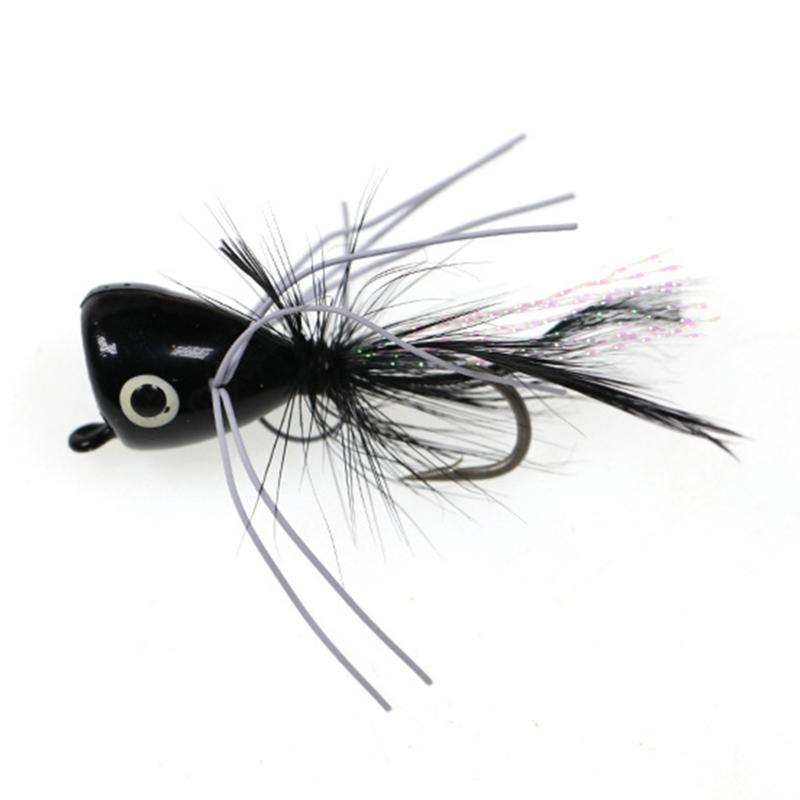 5pcs Fly Popper Lures Fly Fishing Popper for Trout Salmon Topwater Fishing Lures with Hook Popper Artificial Baits
